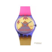 SWATCH Pink Avis classic quarzo cassa e cinturino plastica colorata new